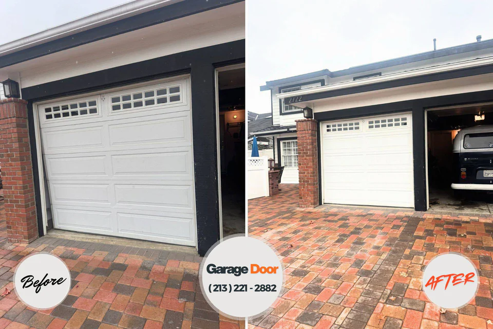 Before and after: garage door repair Belington, WV